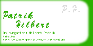 patrik hilbert business card